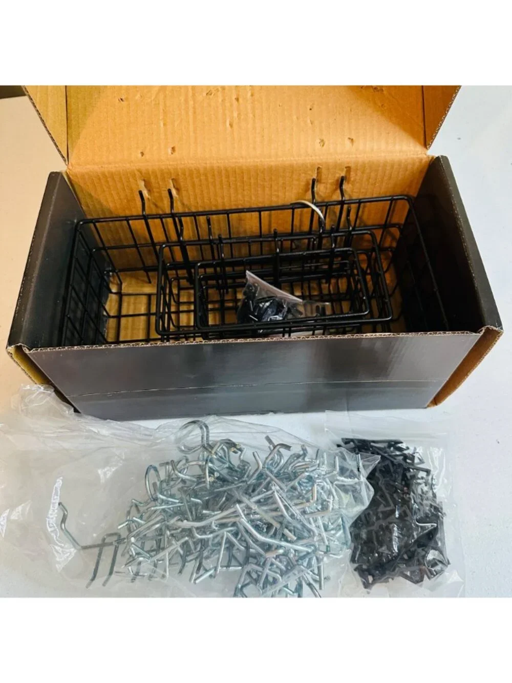 80 Pcs Pegboard Basket and Pegboard Hooks For Organizing Tools & Accessories
